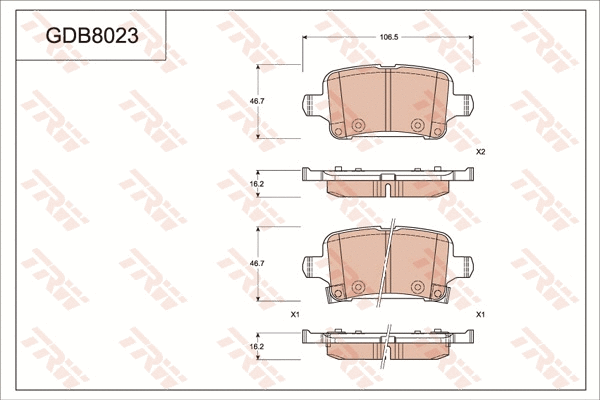 Brake Pad Set, disc brake (GDB8023)