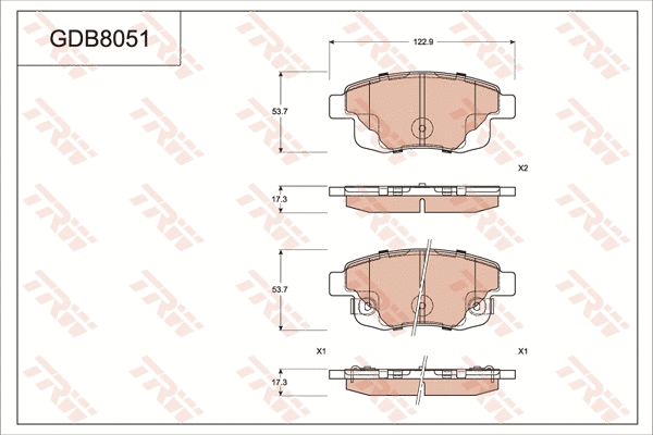 Brake Pad Set, disc brake (GDB8051)
