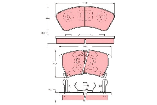 Brake Pad Set, disc brake (GDB735)
