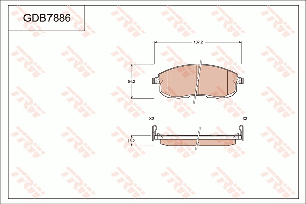 Brake Pad Set, disc brake (GDB7886DT)
