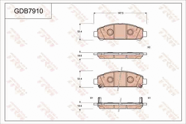 Brake Pad Set, disc brake (GDB7910)