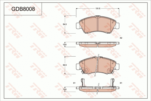 Brake Pad Set, disc brake (GDB8008)