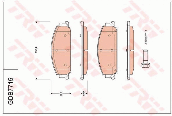 Brake Pad Set, disc brake (GDB7715)