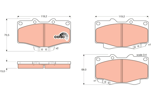 Brake Pad Set, disc brake (GDB797AT)