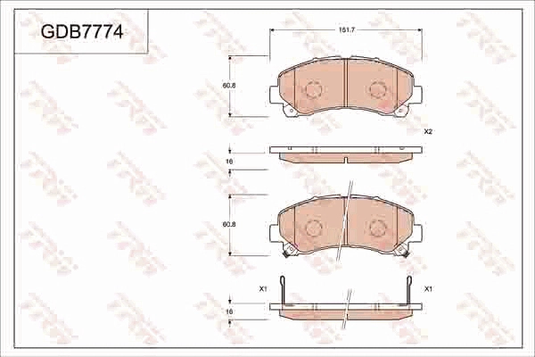 Brake Pad Set, disc brake (GDB7774AT)