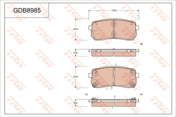 Brake Pad Set, disc brake (GDB8985)