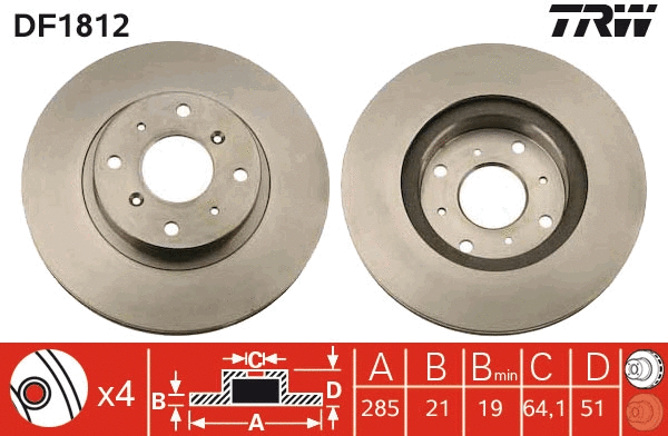 Brake Disc (DF1812)