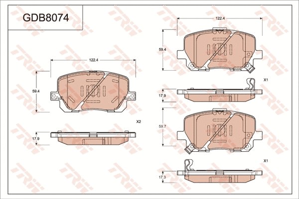 Brake Pad Set, disc brake (GDB8074)