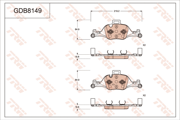Brake Pad Set, disc brake (GDB8149)