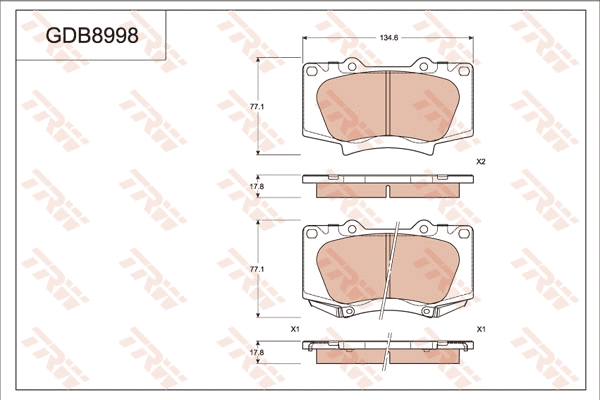 Brake Pad Set, disc brake (GDB8998)