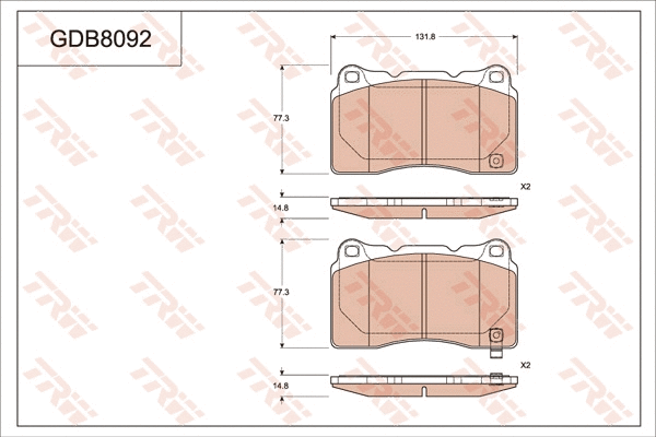 Brake Pad Set, disc brake (GDB8092)