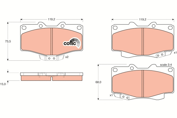 Brake Pad Set, disc brake (GDB797)