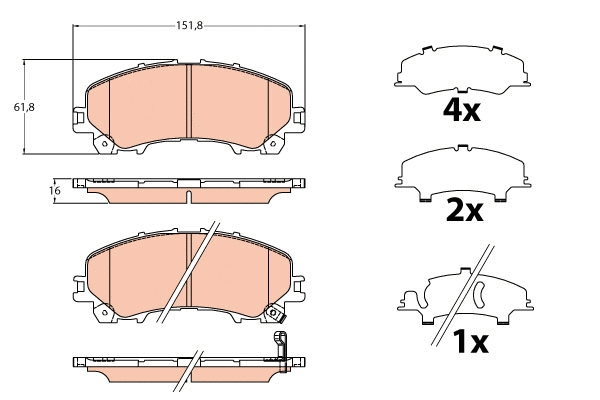Brake Pad Set, disc brake (GDB2222)