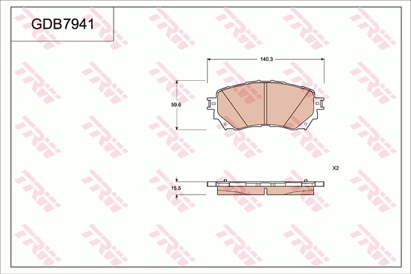 Brake Pad Set, disc brake (GDB7941DT)