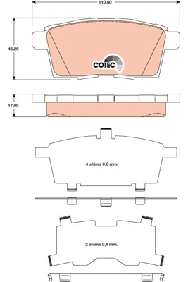 Brake Pad Set, disc brake (GDB3472)