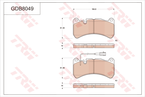 Brake Pad Set, disc brake (GDB8049)