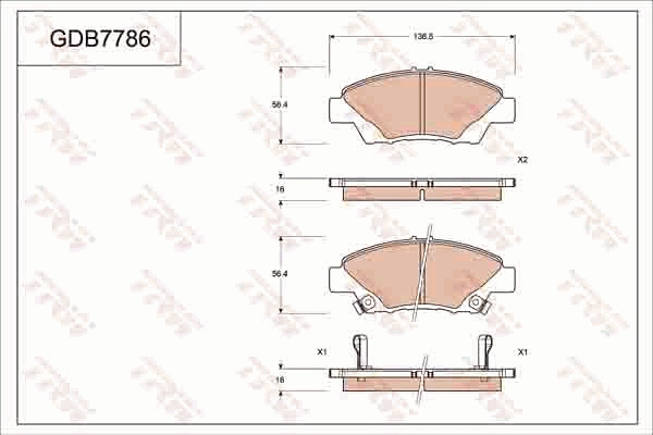 Brake Pad Set, disc brake (GDB7786AT)