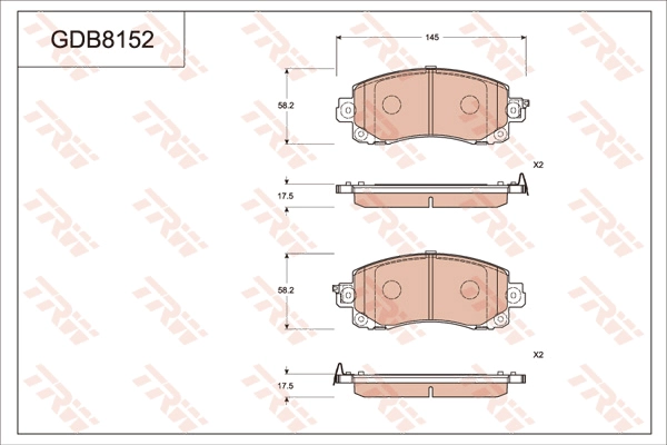 Brake Pad Set, disc brake (GDB8152AT)