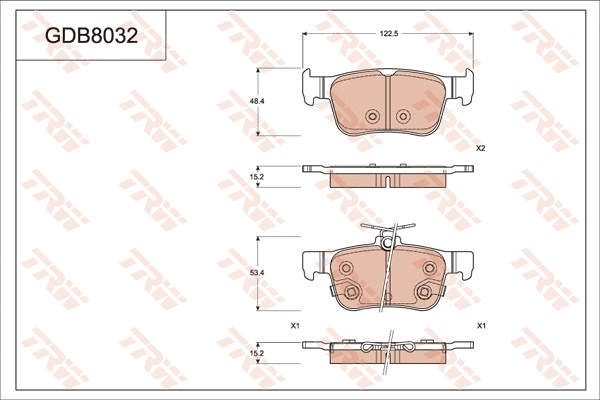 Brake Pad Set, disc brake (GDB8032)
