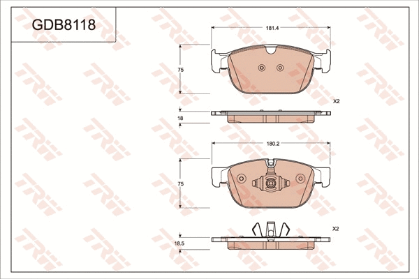 Brake Pad Set, disc brake (GDB8118)