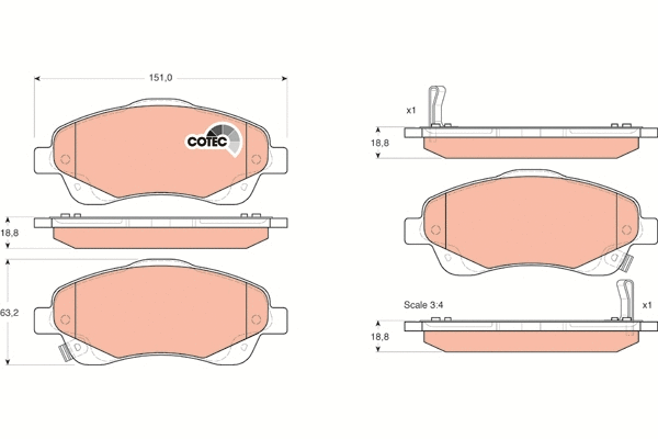 Brake Pad Set, disc brake (GDB3336)