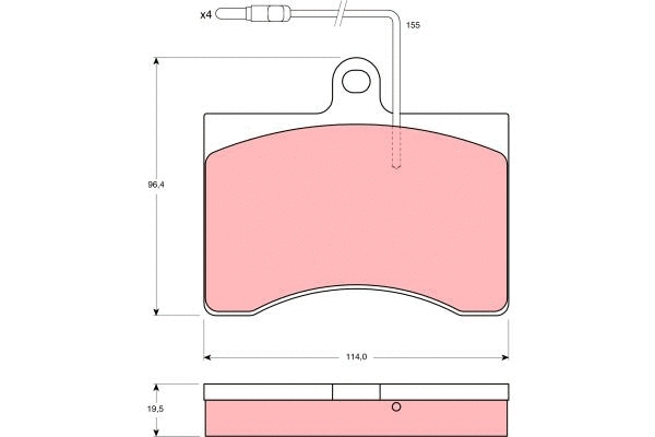 Brake Pad Set, disc brake (GDB314)