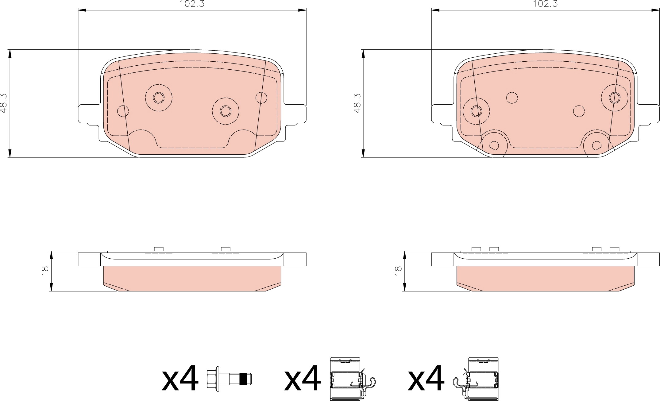 Brake Pad Set, disc brake (GDB8413DT)
