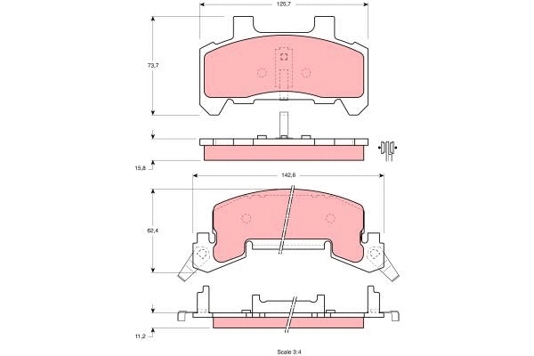 Brake Pad Set, disc brake (GDB4052)