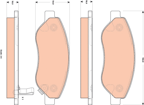 Brake Pad Set, disc brake (GDB1713)