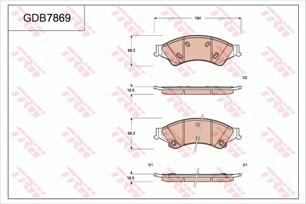 Brake Pad Set, disc brake (GDB7869UT)
