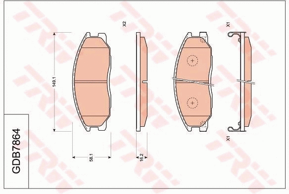 Brake Pad Set, disc brake (GDB7864)