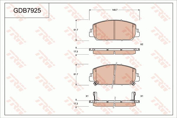 Brake Pad Set, disc brake (GDB7925)