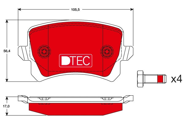 Brake Pad Set, disc brake (GDB1763DTE)