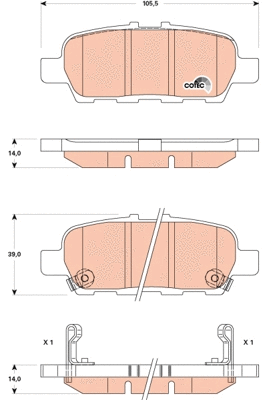 Brake Pad Set, disc brake (GDB3508)