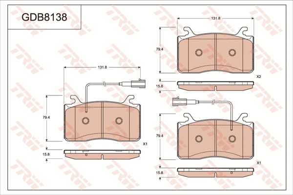Brake Pad Set, disc brake (GDB8138)