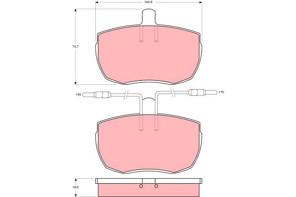 Brake Pad Set, disc brake (GDB342)