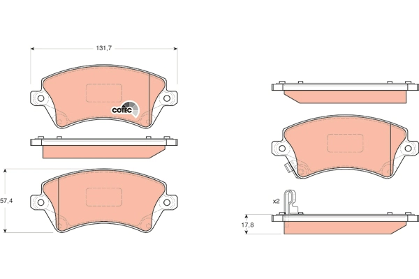 Brake Pad Set, disc brake (GDB3288AT)