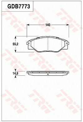 Brake Pad Set, disc brake (GDB7773)