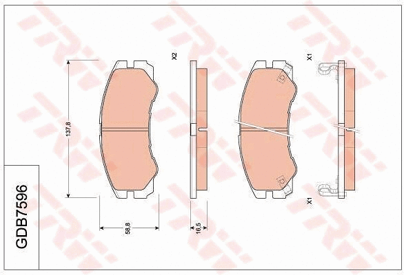 Brake Pad Set, disc brake (GDB7596)