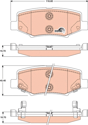 Brake Pad Set, disc brake (GDB4145)