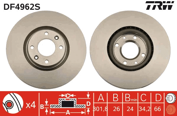 Brake Disc (DF4962S)