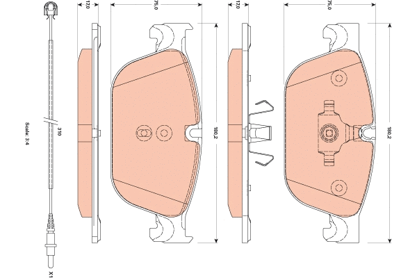 Brake Pad Set, disc brake (GDB1889)