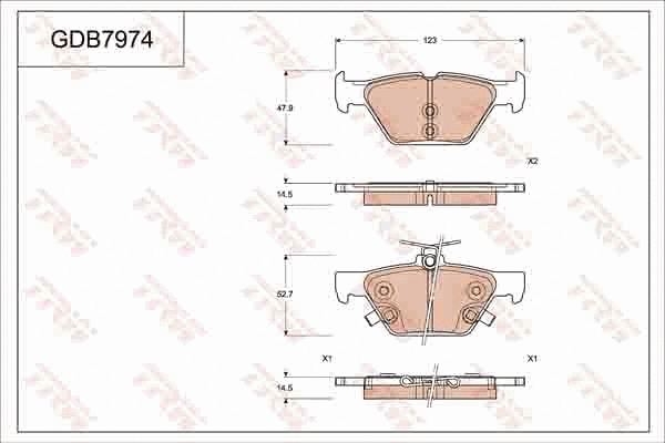 Brake Pad Set, disc brake (GDB7974)