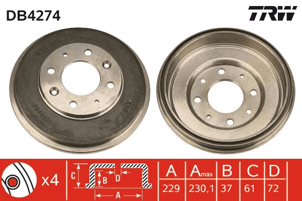 Brake Drum (DB4274)