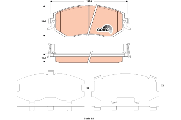 Brake Pad Set, disc brake (GDB3519AT)