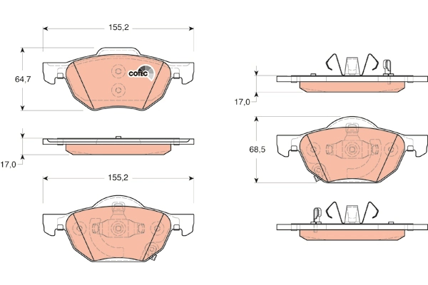 Brake Pad Set, disc brake (GDB3355AT)
