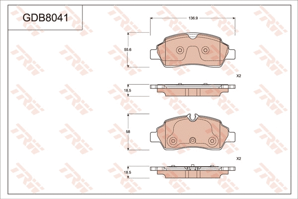 Brake Pad Set, disc brake (GDB8041)