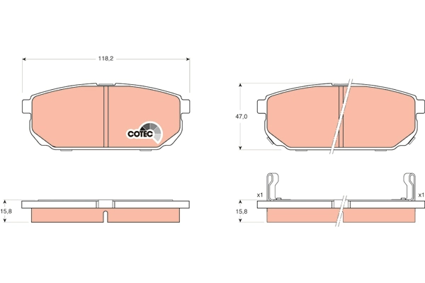 Brake Pad Set, disc brake (GDB3344AT)