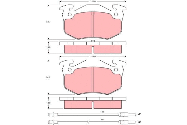 Brake Pad Set, disc brake (GDB313)