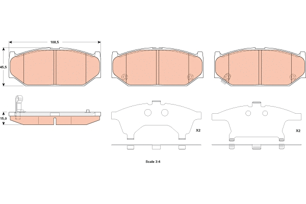 Brake Pad Set, disc brake (GDB3522)